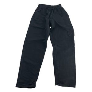 Vintage Surf‎ Style Pants Mens Medium Black Nylon Cargo Water Resistant Joggers